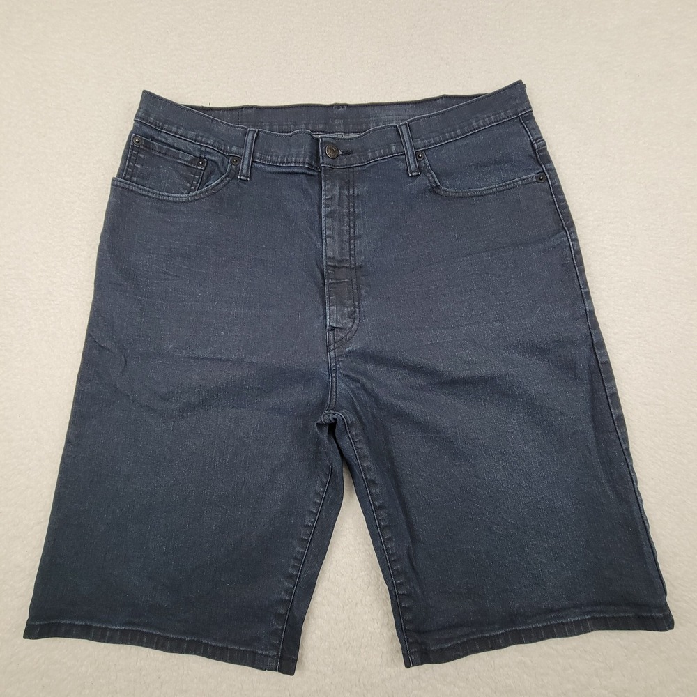 Levis 569 Loose Straight Denim Shorts Mens 40 Dark Blue 12 Inch Inseam Cotton